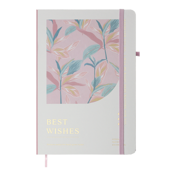 Книжка записна ESSENCE, на гумці, А5, 80 арк., клітинка., офсет крем., тв.лам.обл., біла BM.255124-12 фото