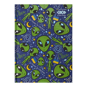Блокнот UFO, А-6, 64л., кл., тв. обкл., мат. лам.+лак, синій, KIDS Line ZB.12720-02 фото