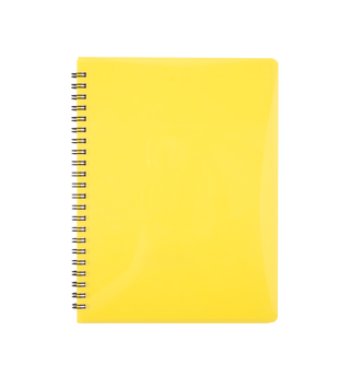 Зошит для нотаток GLOSS, А6, 80 арк., клітинка, пласт. обкладинка, жовтий BM.24652151-08 фото