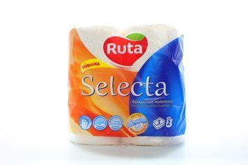 Рушники целюлозні "Selecta", по 2 рул., На гільзі, 3-х сл., Білий RUTA rt.44516 фото