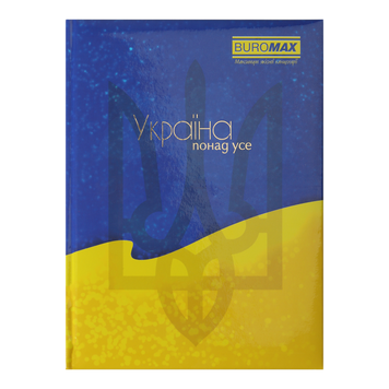 Записна книжка UKRAINE, А5, 80 арк., клітинка, тверда обкладинка, гл. ламінація з поролоном, жовта BM.24582101-08 фото