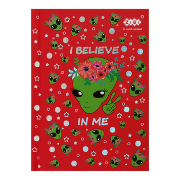 Блокнот UFO, А6, 64 л., клетка, тв. обл., мат. ламин.+лак, красный, KIDS Line ZB.12720-05 фото
