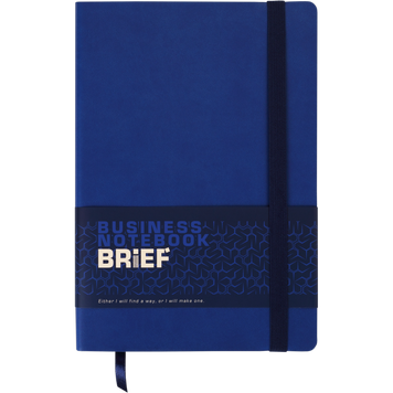 Блокнот діловий BRIEF, L2U, А5, 96 арк., лінія, синій, шт.шкіра BM.295204-02 фото