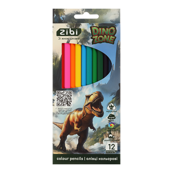 Олівці кольорові DINO, тригранний корпус, 12 кольорів ZB.2455 фото