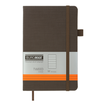 Книга записна TWEED 125*195, 96 арк., линия, обкл. штучна шкіра, сірий BM.291263-09 фото