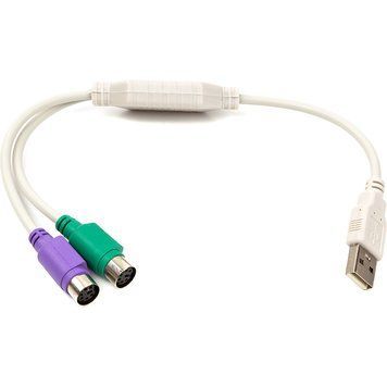 Перехідник PowerPlant USB -2х PS/2, 30 см CA913183 фото