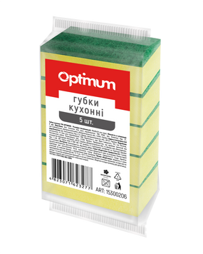 Губка кухонна OPTIMUM, 5шт/уп (98шт/ящ) PRO SERVICE pr.15300206 фото