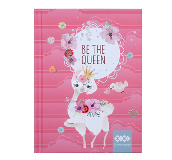 Блокнот BE THE QUEEN, А-6, 64л., кл., тв. обкл., мат. лам.+лак, гліт, кораловий ZB.12713-27 фото