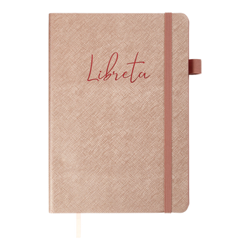 Блокнот діловий LIBRETA А5, 96л, клітинка, обкладинка штучна шкіра, бежевий BM.295117-28 фото