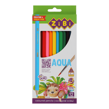 Олівці кольорові акварельні AQUA, 12 шт., KIDS LINE ZB.2475 фото