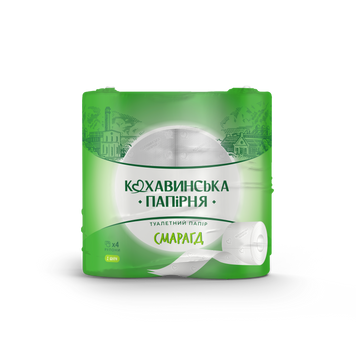 Бумага туалетная целюлознаяная"Смарагд" по 4 рул., на гильзе, 2-х сл., белый КОХАВИНКА kx.51023 фото