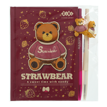 Набір 3 - BEAR TOY блокнот А6, 64 л., клітинка + 2 кулькові ручки автоматичні, KIDS Line ZB.12721.3 фото