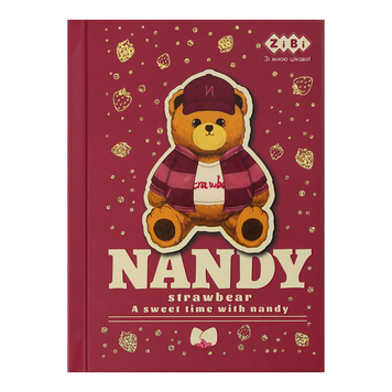 Блокнот BEAR TOY, А6, 64 арк., клітинка, тв. обл., мат. ламін.+лак, ,бордовий, KIDS Line ZB.12721-13 фото