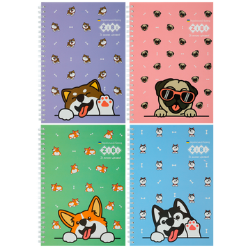 Блокнот на пружині збоку CUTE pattern, А-5, 64 арк., кліт., карт. обкладинка, KIDS Line, асорті ZB.12153 фото