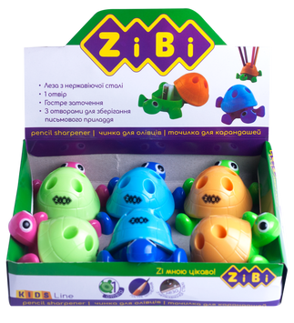 Точилка - подставка ЧЕРЕПАШКА с контейнером, 1 отв., 6 шт. в дисплее, KIDS Line ZB.5535 фото