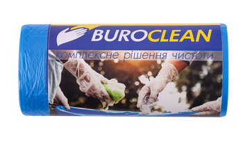 Пакети для сміття 35л/50 шт, сині, 500х600мм,8мкм, ПНД (HDPE), BuroClean EuroStandart 10200017 фото