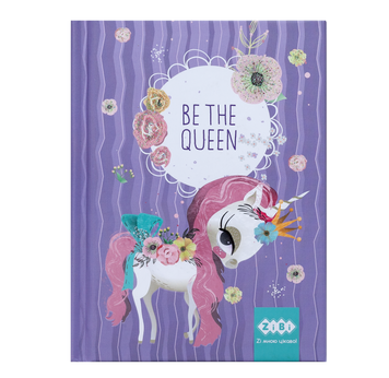 Блокнот BE THE QUEEN, А-6, 64л., кл., тв. обкл., мат. лам.+лак, гліт, лавандовий ZB.12713-39 фото