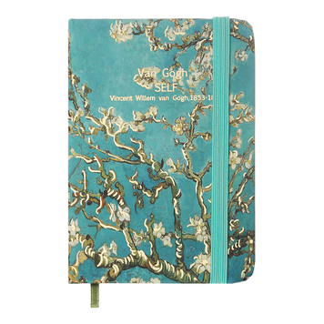 Книжка записна ALMOND BRANCHES, на гумці, А7, 80 арк., клітинка., офсет крем., тв.лам.обл., бірюзова BM.257101-06 фото