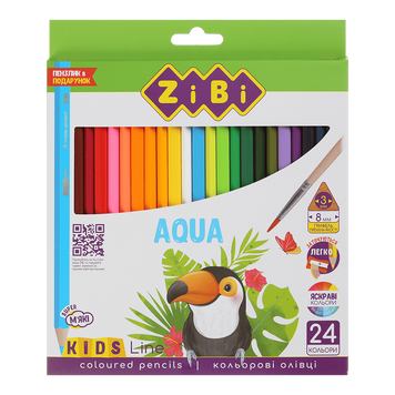 Олівці кольорові акварельні AQUA, 24 шт., KIDS LINE ZB.2476 фото