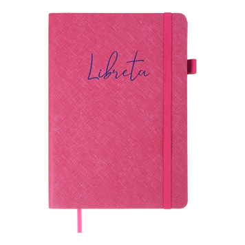 Блокнот діловий LIBRETA А5, 96л, клітинка, обкладинка штучна шкіра, малиновий BM.295117-29 фото