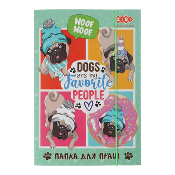Папка для труда LOVELY DOG, картонная, на резинке А4+ (300х212х28мм), KIDS Line ZB.14931 фото
