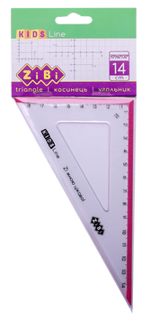 Косинець 140мм, 90&deg;/60&deg; з рожевою смужкою, блістер, KIDS Line ZB.5622-10 фото