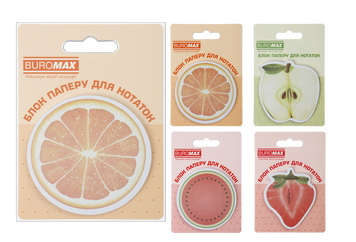 Блок для нотаток FRUITS, з кл.шаром, 70х70 мм, 30 арк BM.2381-75 фото