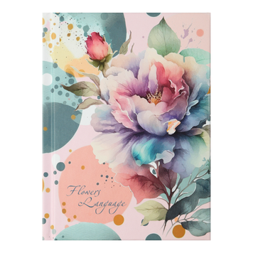 Записная книжка FLOWERS LANGUAGE, А6, 64 л., клетка, твердая обложка, мат. ламинация+лак, розовая BM.24614101-10 фото