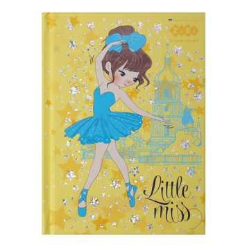 Блокнот LITTLE MISS, А-6, 64л., кл., тв. обкл., мат. лам.+лак, фольга, жовтий ZB.12714-08 фото