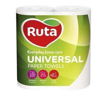 Рушники целюлозні "Universal", по 2 рул., На гільзі, 2-х сл., Білий RUTA rt.40730 фото