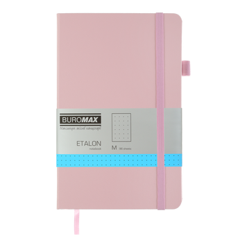 Книга записна ETALON 125*195, 96 арк., точка, обкл. штучна шкіра, рожевий BM.291360-10 фото