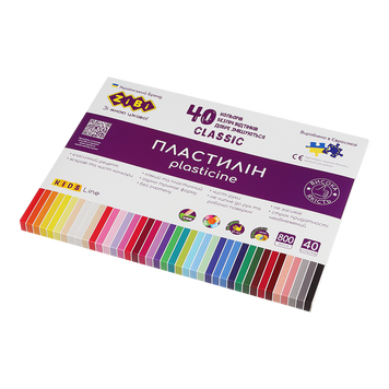 Пластилін CLASSIC 40 кольорів, 800г, KIDS Line ZB.6242 фото