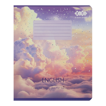 Зошит учнівський шкільний CLOUDS, 36арк., клітинка, англійська, KIDS LINE ZB.1732-39 фото