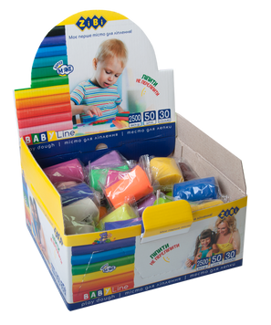 Тесто для лепки 50 штук *50 г (30 цветов) в шоубоксе, BABY Line ZB.6252 фото