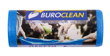 Пакети для сміття 35л/30 шт, сині, 500х600мм, 8мкм, ПНТ (HDPE), BuroClean EuroStandart 10200013 фото